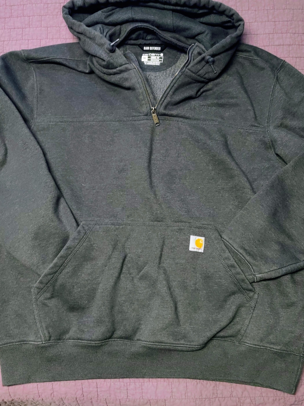 Carhartt Dark Gray Hooded Half-Zip Sweatshirt